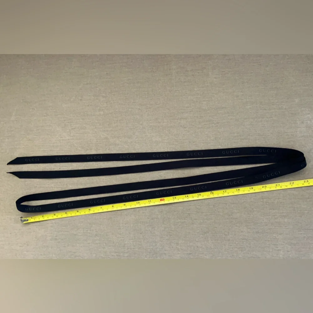 Authentic Gucci Black Embossed Logo Ribbon